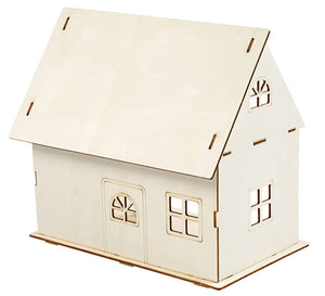 Puppenhaus zum Zusammenbauen aus Holz H 25cm 18x27cm 1 Stück