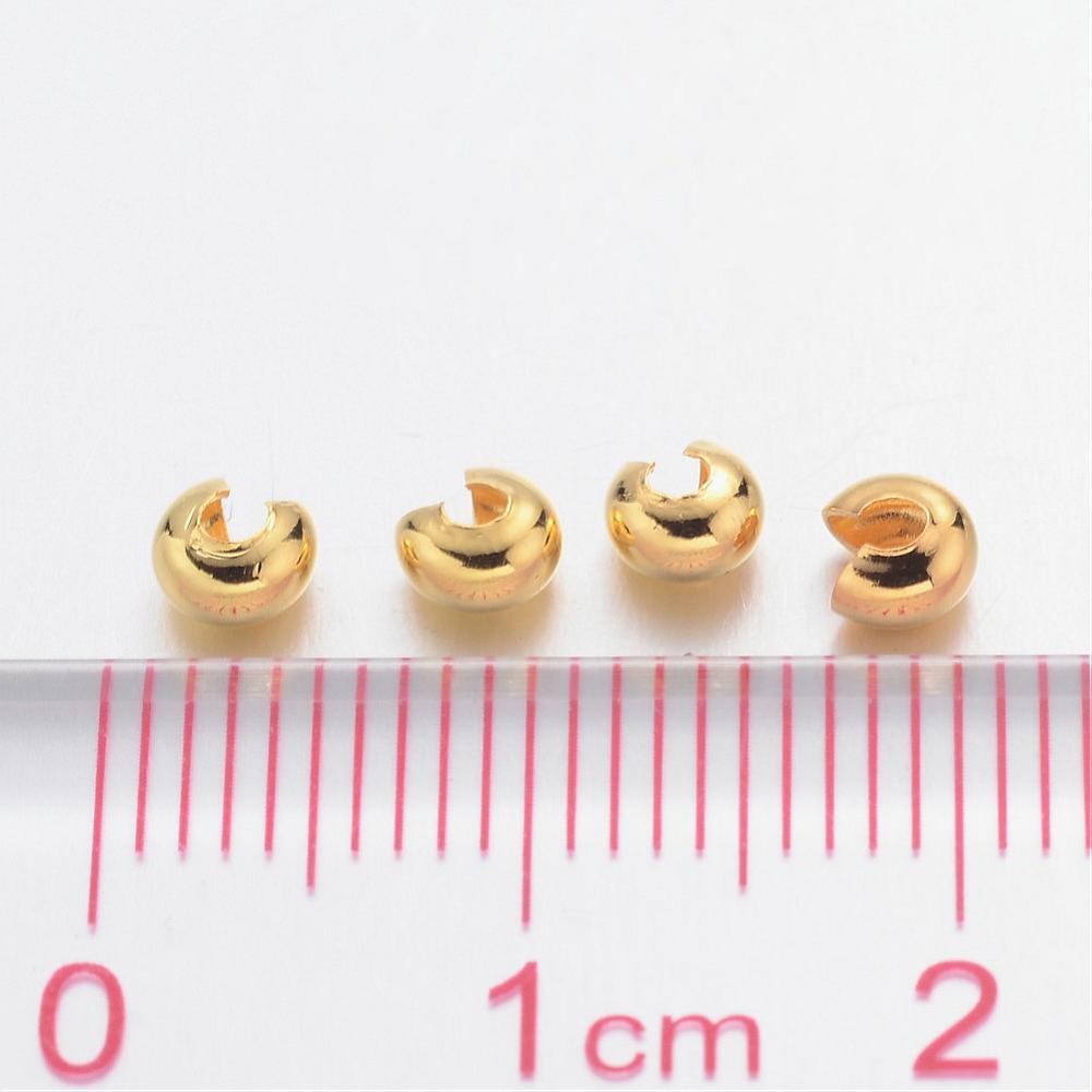 Quetschcover für Quetschperlen gold nickelfrei 3,2mm 20 Stück