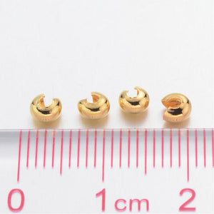 Quetschcover für Quetschperlen gold nickelfrei 3,2mm 20 Stück