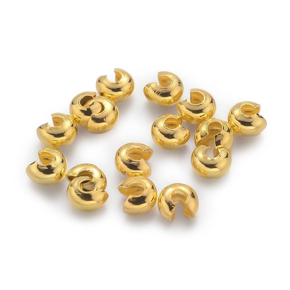 Quetsch-Cover goldfarbig nickelfrei & bleifrei 3,2mm