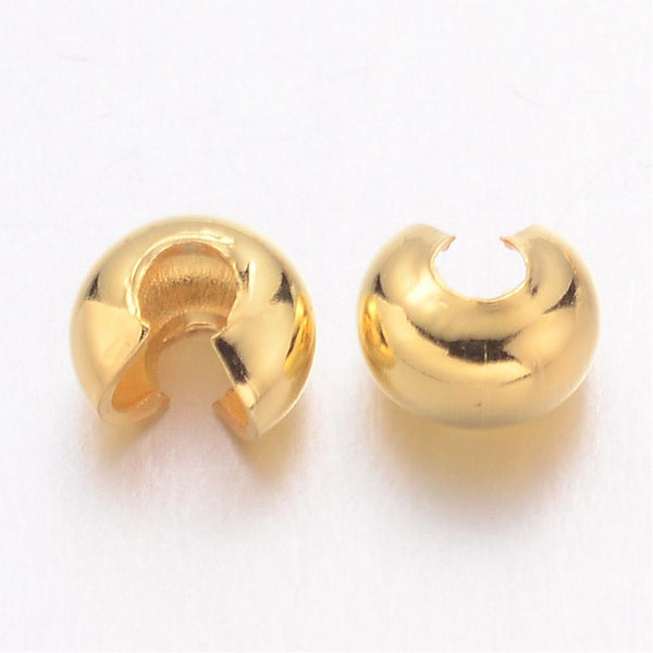Quetsch-Cover goldfarbig nickelfrei & bleifrei 3,2mm