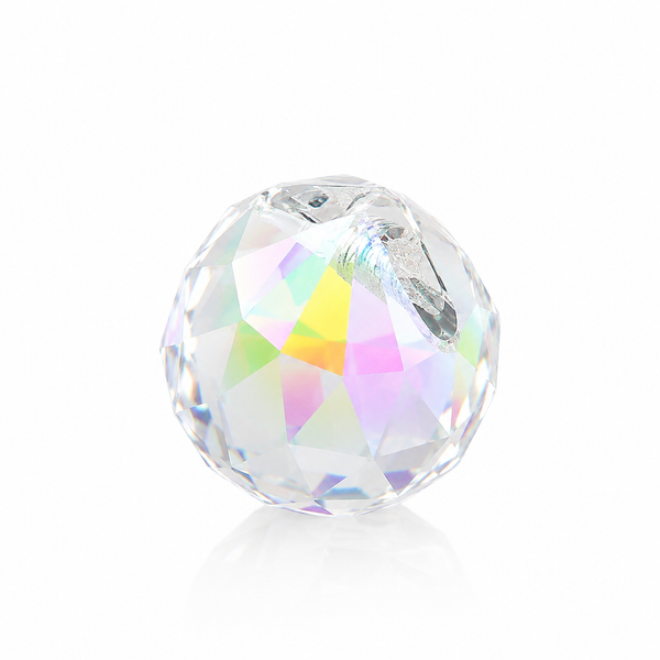 Regenbogenkristall Glas Sonnenfänger facettierter schillernd bunt (AB-Effekt) 2 mm Loch 1 Stück