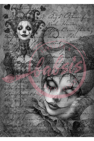 Reispapier Decoupage Vintage Clown Collection A4 25-30g/m² 1 Bogen