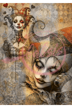 Reispapier Decoupage Vintage Clown Collection A4 25-30g/m² 1 Bogen