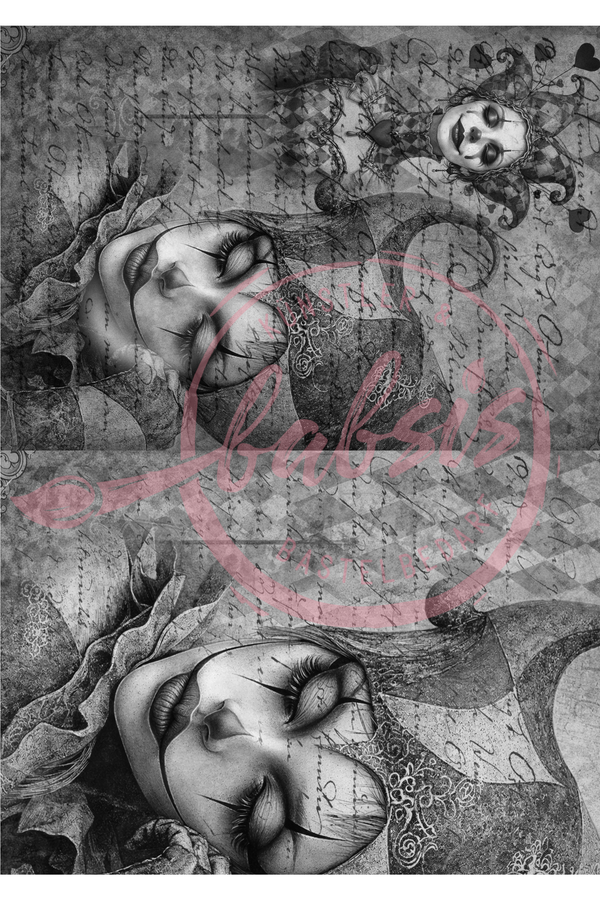 Reispapier Decoupage Vintage Clown Collection A4 25-30g/m² 1 Bogen