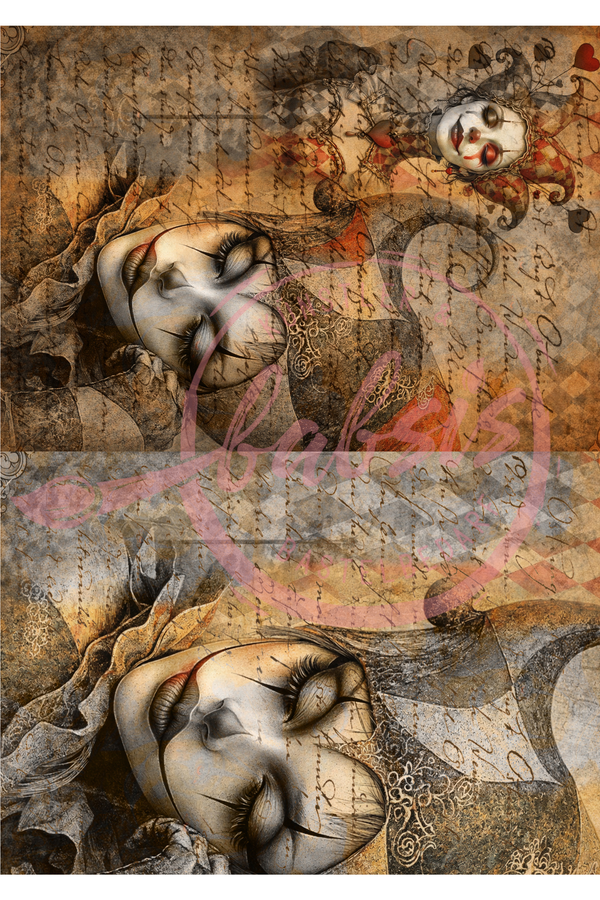 Reispapier Decoupage Vintage Clown Collection A4 25-30g/m² 1 Bogen
