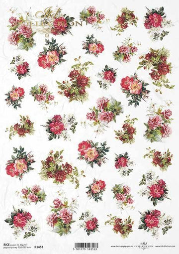 Decoupage-Papier Rosen A4 - 210x297 mm 1 Stück