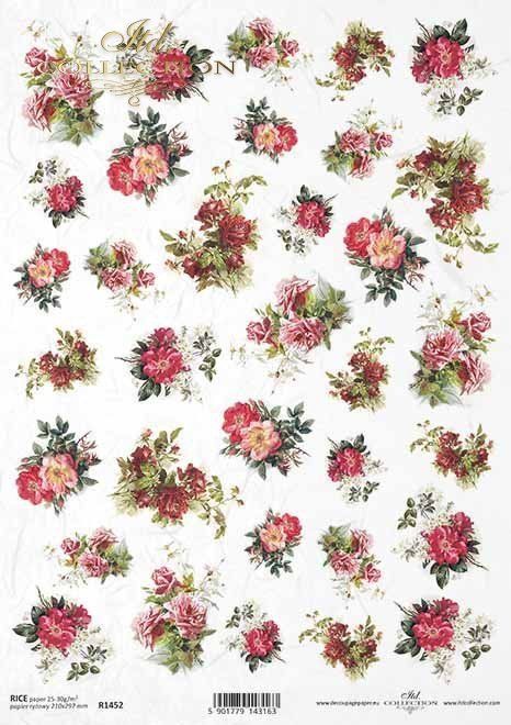Decoupage-Papier Rosen A4 - 210x297 mm 1 Stück