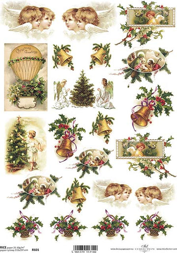 Reispapier Engel Weihnachten A4 210x297mm 25-30g/m² 1 Bogen