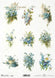 Decoupage-Papier Frühlingsblumen A4 - 210x297 mm 1 Stück