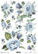 Reispapier Rosen Vintage blau A4 210x297mm 25-30g/m² 1 Bogen