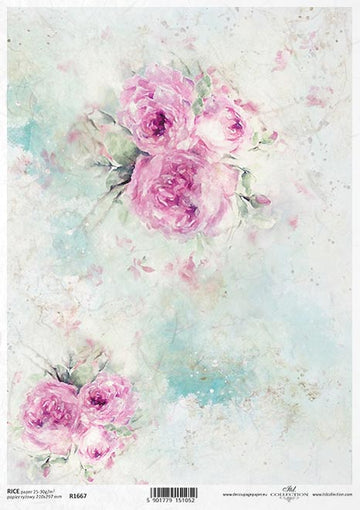 Reispapier Rosen Watercolor A4 210x297mm 25-30g/m² 1 Bogen