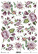 Reispapier Rosenblüten Rosenköpfe lila A4 210x297mm 25-30g/m² 1 Bogen