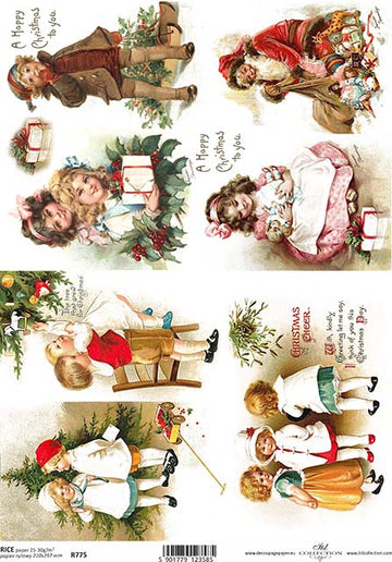 Reispapier Christmas Cheer A4 210x297mm 25-30g/m² 1 Bogen