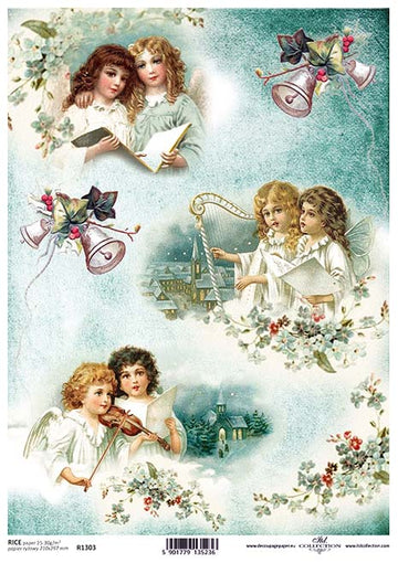 Reispapier Weihnachtsengel  A4 210x297mm 25-30g/m² 1 Bogen