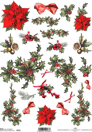 Reispapier Weihnachtsstern A4 210x297mm 25-30g/m² 1 Bogen