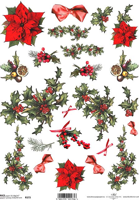 Reispapier Weihnachtsstern A4 210x297mm 25-30g/m² 1 Bogen