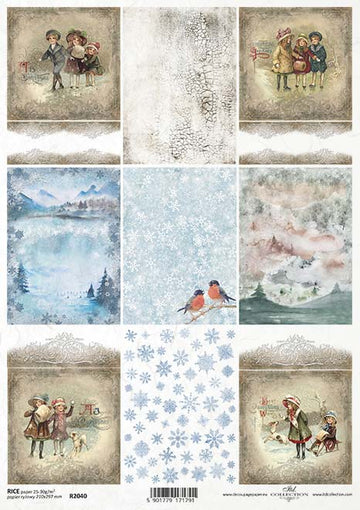 Reispapier Weihnachtszeit A4 210x297mm 25-30g/m² 1 Bogen