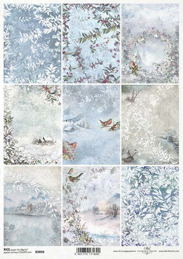 Reispapier Winterzeit A4 210x297mm 25-30g/m² 1 Bogen
