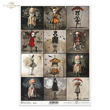 Reispapier Dark Art A4  210x297mm 1 Stück