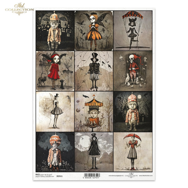 Reispapier Dark Art A4  210x297mm 1 Stück