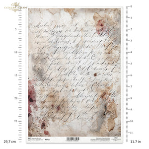 Reispapier Vintage Lettering Hintergrund A4 30-35g/m² 1 Bogen