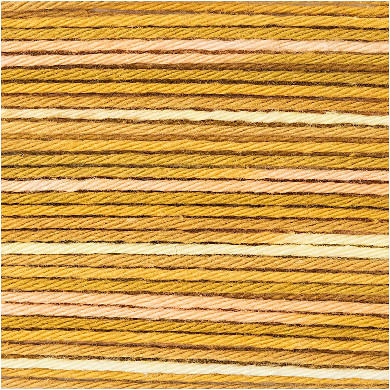 Ricorumi Print Baumwollgarn senf mix 25g 57,5m 100% Baumwolle