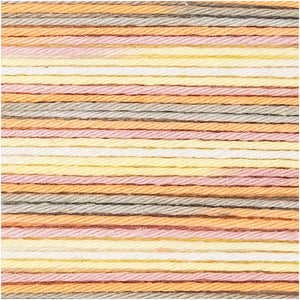 Ricorumi Print Baumwollgarn gelb rosa  25g 100% Baumwolle