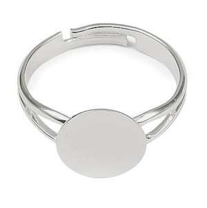 Ringschiene mit Platine silberfärbig zart doppelreihig 3 Stück/Pkg