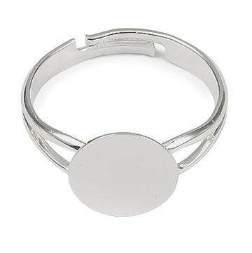 Ringschiene mit Platine silberfärbig zart doppelreihig 3 Stück/Pkg