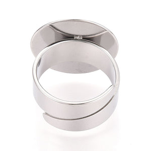 Ringschiene verstellbar mit Platine 20mm Edelstahl silbern 1 Stück