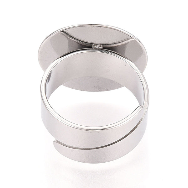 Ringschiene verstellbar mit Platine 20mm Edelstahl silbern 1 Stück