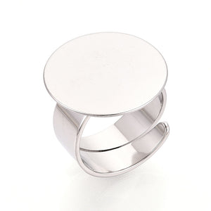 Ringschiene verstellbar mit Platine 20mm Edelstahl silbern 1 Stück