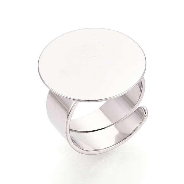 Ringschiene verstellbar mit Platine 20mm Edelstahl silbern 1 Stück