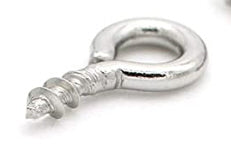 Mini Ringschrauben klein silberfärbig 8x4mm 100 Stück