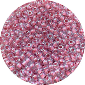 Rocailles Glasperlen Farbeinzug transparent 2,6mm 17g / Dose