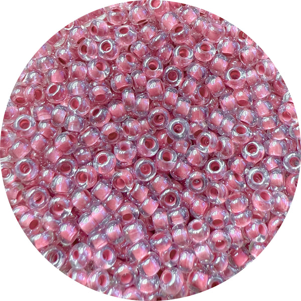 Rocailles Glasperlen Farbeinzug transparent 2,6mm 17g / Dose