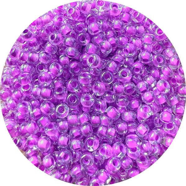 Rocailles Glasperlen Farbeinzug transparent 2,6mm 17g / Dose