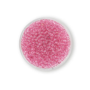 Rocailles transparent fuchsia 2,6mm 17g/Dose Glasperlen