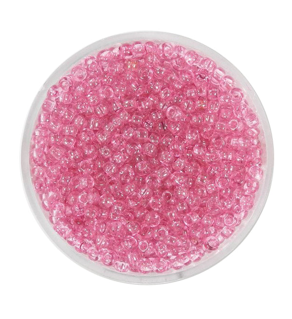 Rocailles transparent fuchsia 2,6mm 17g/Dose Glasperlen