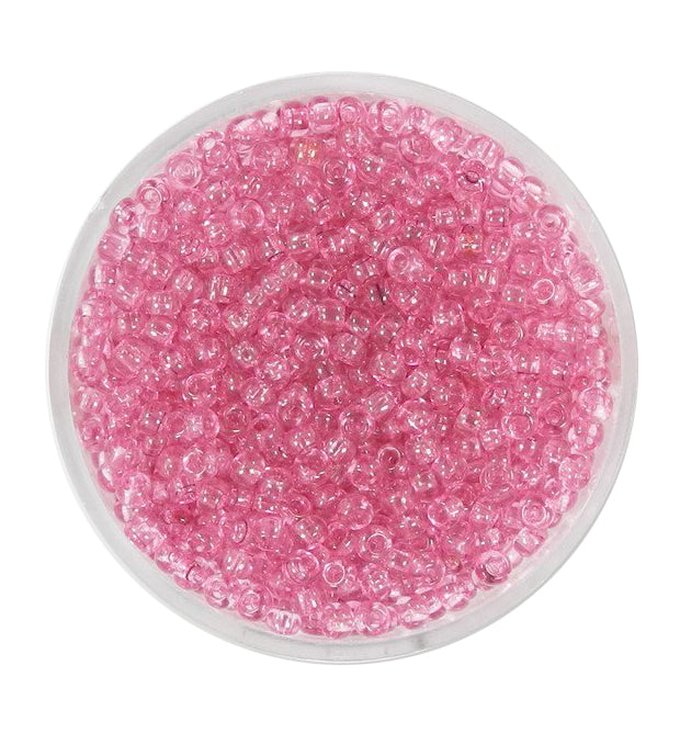 Rocailles transparent fuchsia 2,6mm 17g/Dose Glasperlen