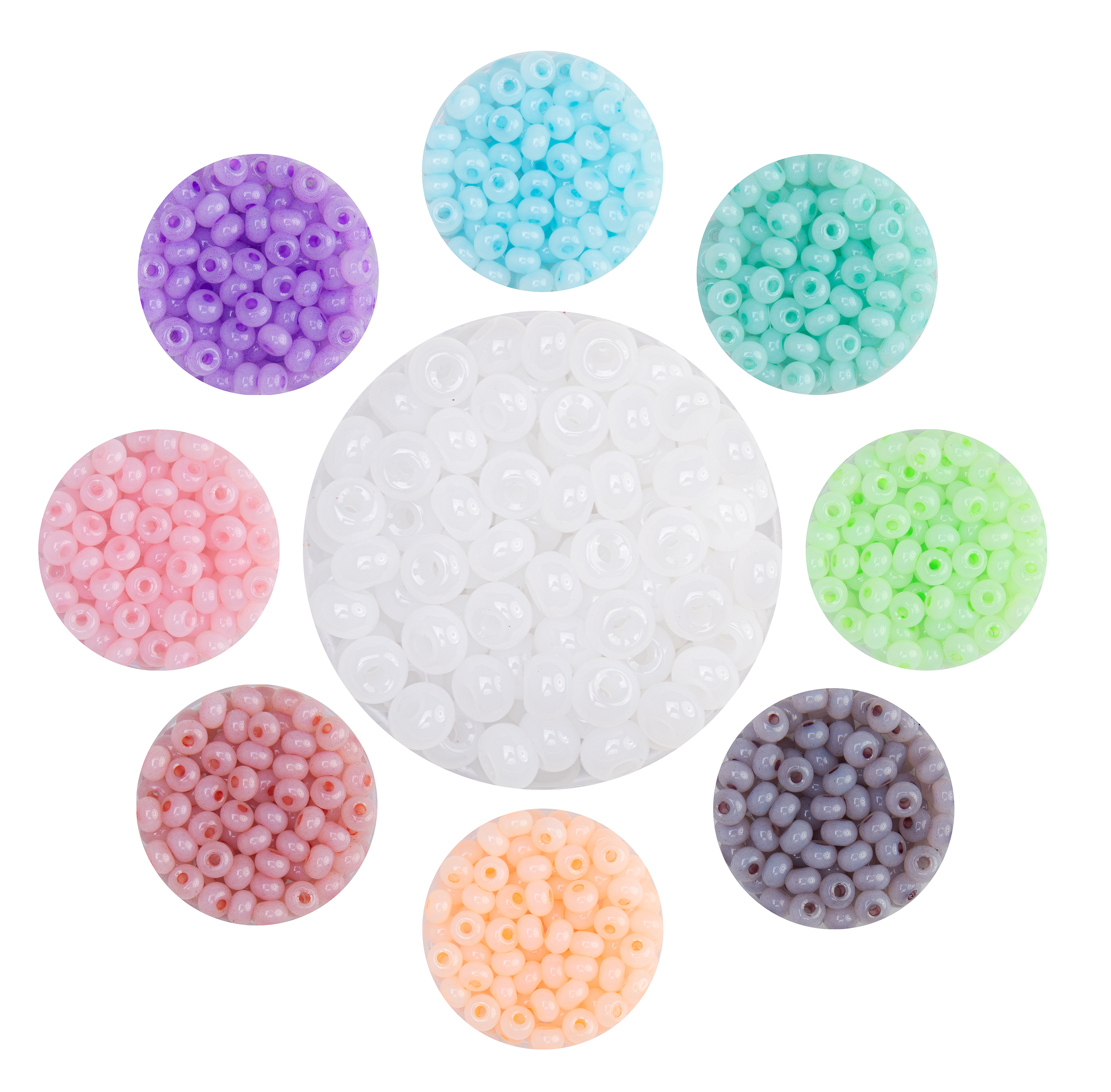 Rocailles Glasperlen Jade-Imitation 5,5x3,5mm 100 Stück / Dose