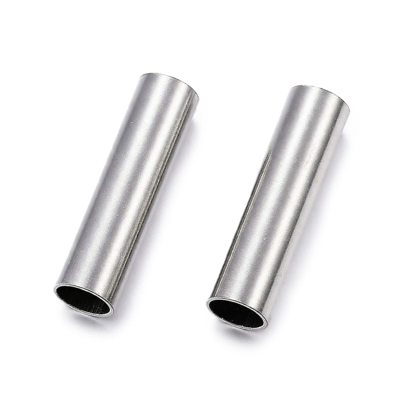 Edelstahl 304 Röhrenperle 30x8mm gerade, Lochbohrung 7mm pro Stück