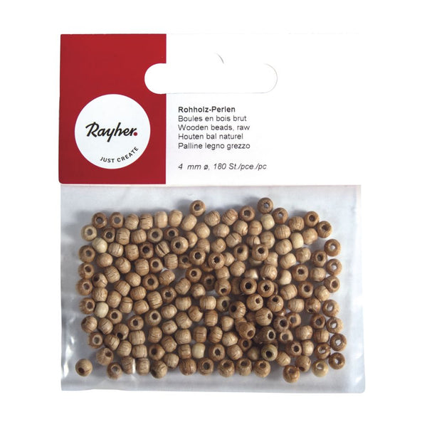 Rohholzperlen 4mm 180 Stück