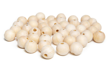 Rohholzperlen natur 14mm Lochbohrung 2,5mm 80 Stück