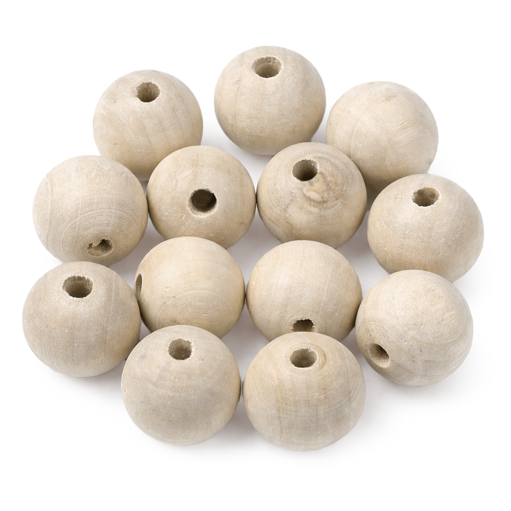 Holzperlen Buche natur poliert Bohrung 4mm 20mm 10 Stück