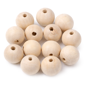 Holzperlen natur gewachst Bohrung 4 mm 20mm 10 Stück