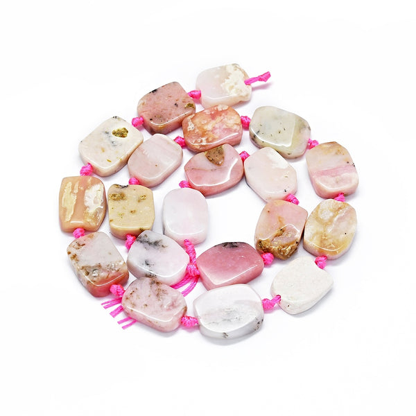 Rosa Opal natürlich rechteckig Perlenstrang 15~20x12~14x4~7mm 40cm/Strang