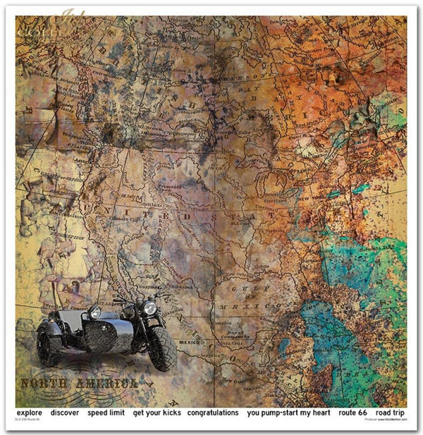 Papier-Set Legendäre Route 66 10 Blatt 320x310mm 200g