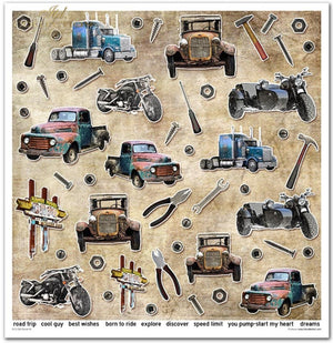 Papier-Set Legendäre Route 66 10 Blatt 320x310mm 200g